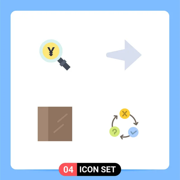 Pack Mit Kreativen Flat Icons Von Yen Täglich Suche Recht — Stockvektor