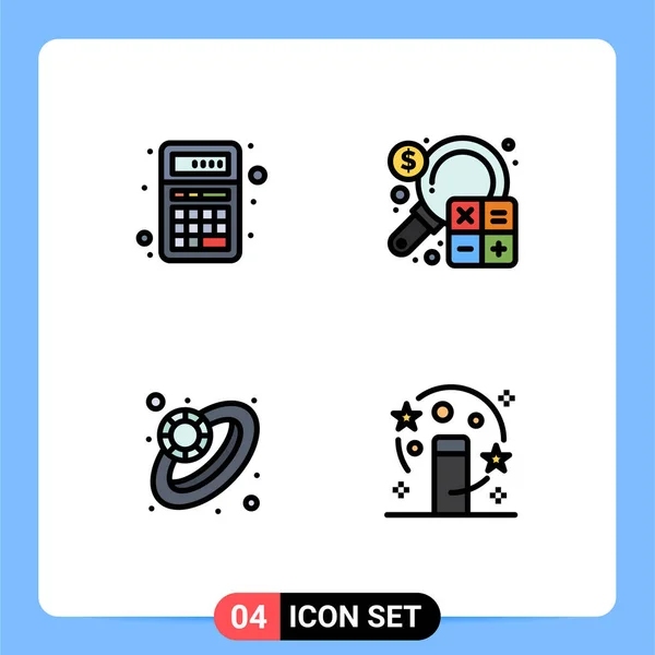 Universal Icon Symbols Group Modern Filledline Flat Colores Añadir Marketing — Archivo Imágenes Vectoriales