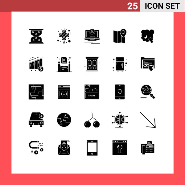 Universal Icon Symbols Group Modern Solid Glyphs Dust Pin Camera — Stockový vektor