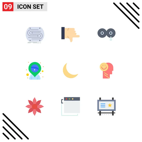 Set Modern Icons Símbolos Sinais Para Noite Placeholder Mama Pin — Vetor de Stock