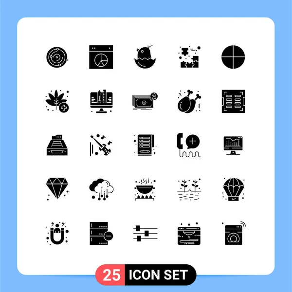 Modern Set Solid Glyphs Pictograph Piece Customer Cube Happy Editable — Stock Vector