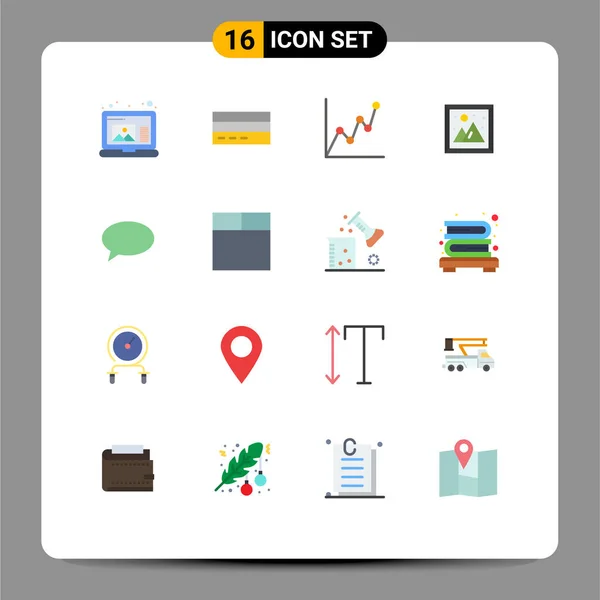 Pictogram Set Simple Flat Colors Chating Picture User Living Image — 스톡 벡터