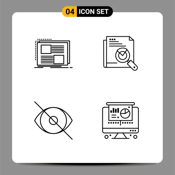 Creative Icons Современные Знаки Элементы Контента Верстка Страница Поиск Лицо — стоковый вектор