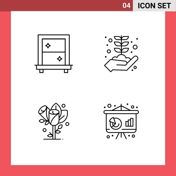 Creative Icons Modern Signs Sysymbols Window Heart Business Growth Business — Vector de stock