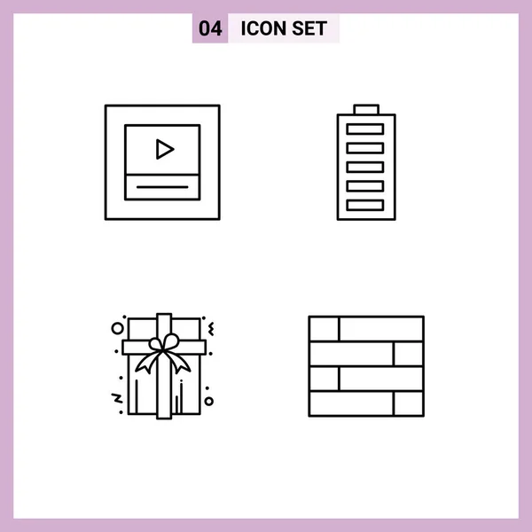 Universal Icon Symbols Group Modern Filledline Flat Colors Layout Gift — Vetor de Stock