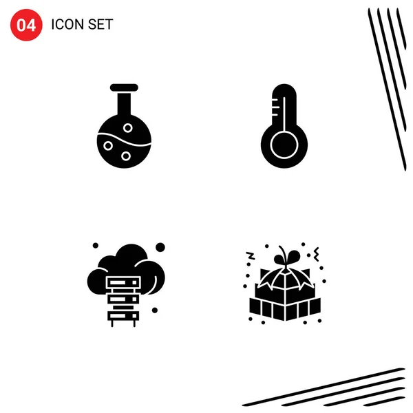 Creative Icons Modern Signs Sysymbols Boiling Flask Technology Science Cloud — Vector de stock