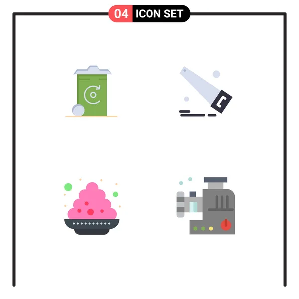 Trousse Interface Utilisateur Éléments Plats Base Icônes Bac India Recycilben — Image vectorielle