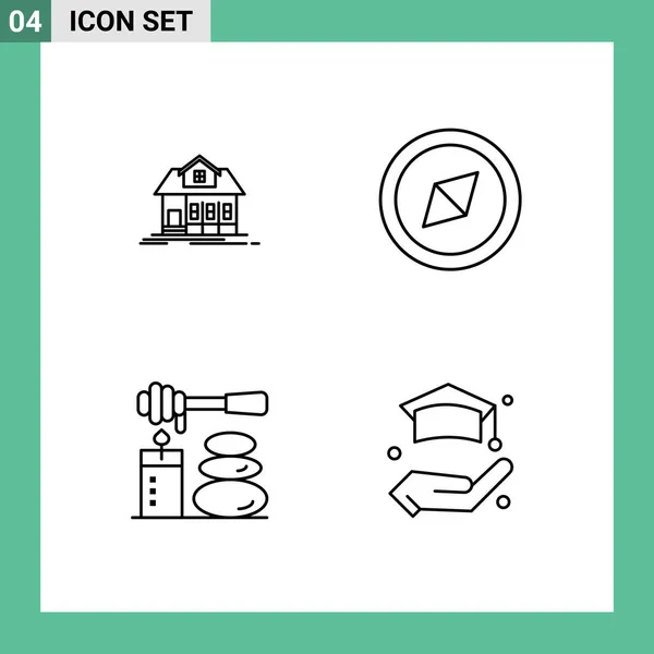 房地产 生活可编辑矢量设计元素的现代标志和符号用户界面行套件 — 图库矢量图片