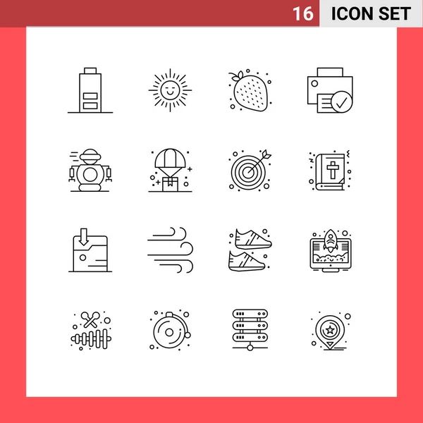 Universal Icon Symbols Group Modern Outlines Robotic Human Sweet Hardware — Stock Vector