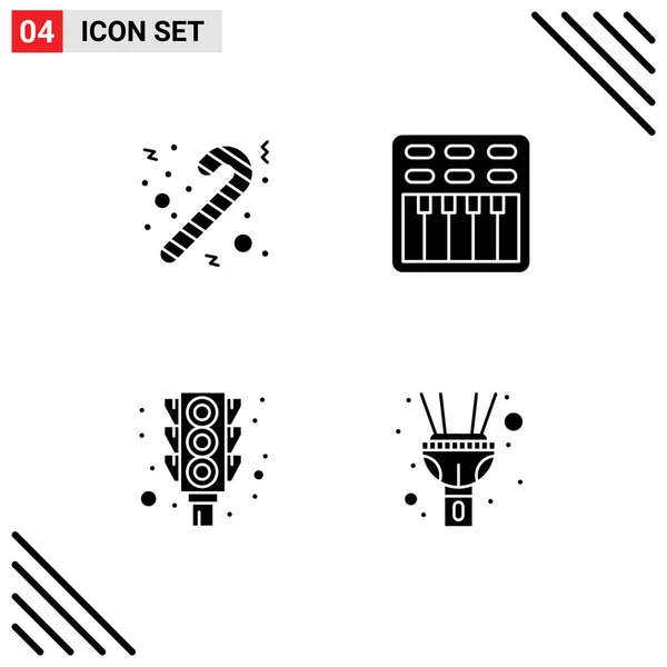 Set Modern Icons Sysymbols Signs Candy Traffic Cinema Sound Flash — Archivo Imágenes Vectoriales