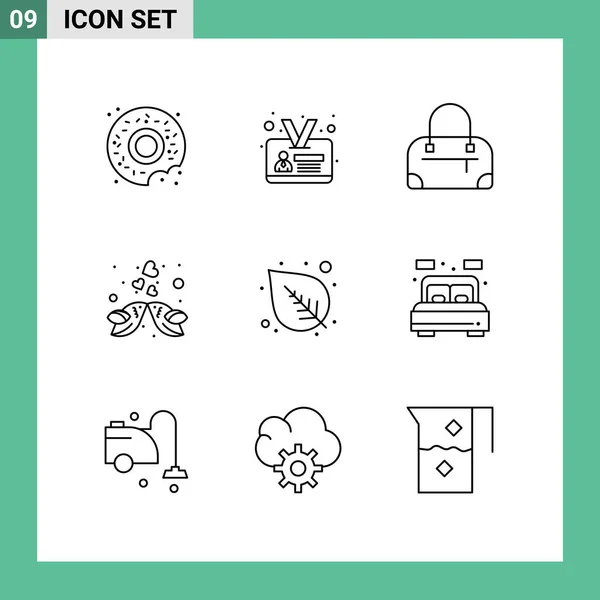 Universal Icon Symbols Group Modern Outlines Living Plant Kissing Nature — Vetor de Stock