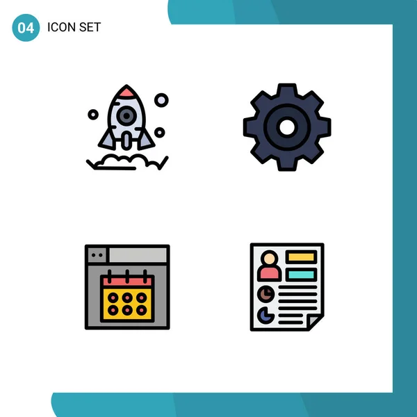 Vector Icon Pack Line Signs Symbols Business Date Create Web — 스톡 벡터