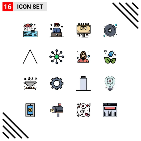 Conjunto Iconos Interfaz Usuario Moderna Símbolos Signos Para Red Parte — Vector de stock