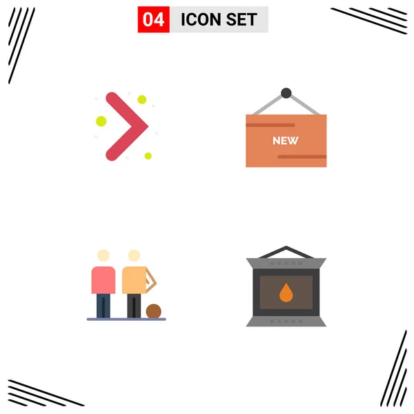 Conjunto Moderno Iconos Planos Símbolos Como Flecha Balón Ecommerce Producto — Vector de stock