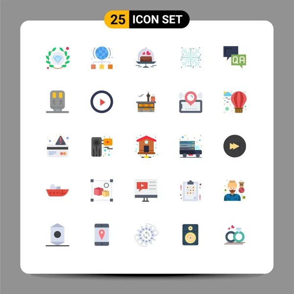 Universal Icon Symbols Group Cores Planas Modernas Comunicação Neve Bolo —  Vetores de Stock
