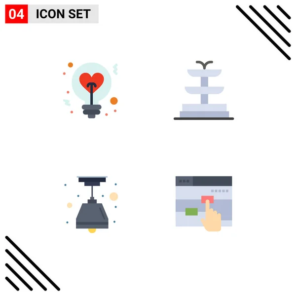 Universal Icon Symbols Group Modern Flat Icons Light Λάμπα Αγάπη — Διανυσματικό Αρχείο