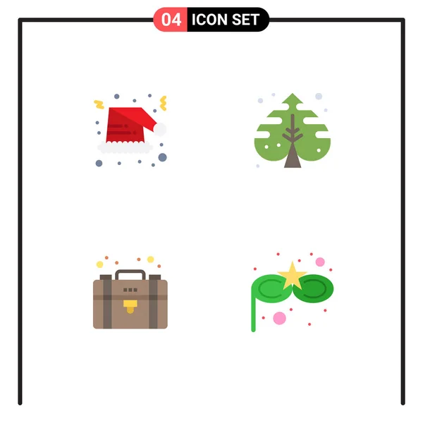 Thematic Vector Flat Icons Editable Symbols Christmas Equity Xmas Creative — Stock Vector