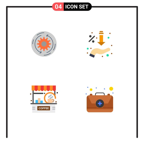 Flat Icon Concept Voor Websites Mobiele Apps Oplossing Aanbod Financiën — Stockvector