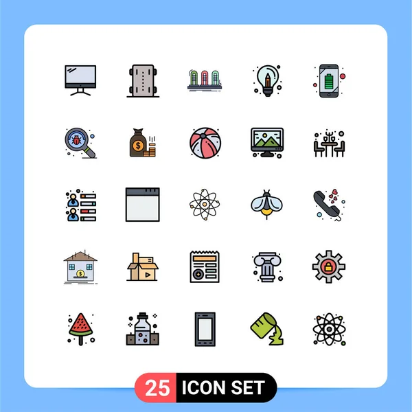 Stock Vector Icon Pack Znaki Symbole Linii Dla Kreatywnych Żarówka — Wektor stockowy