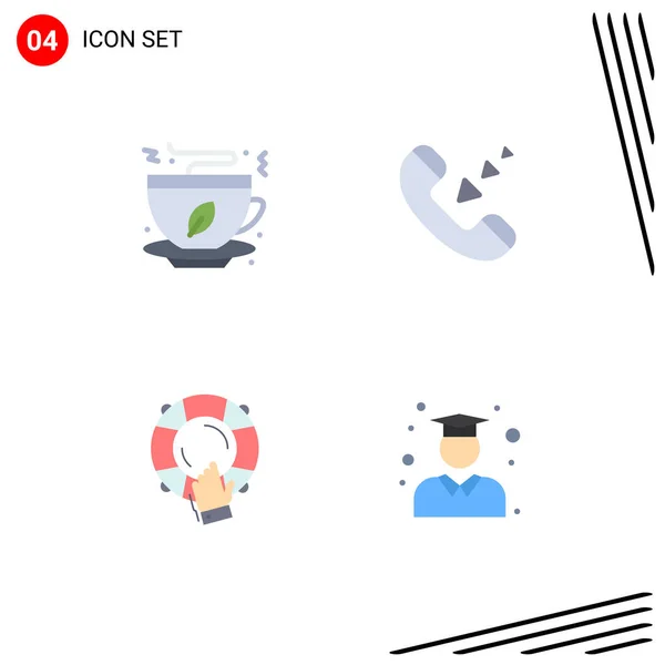 Pictogram Set Simple Flat Icons Tea Guard Food Coming Insurance — 스톡 벡터