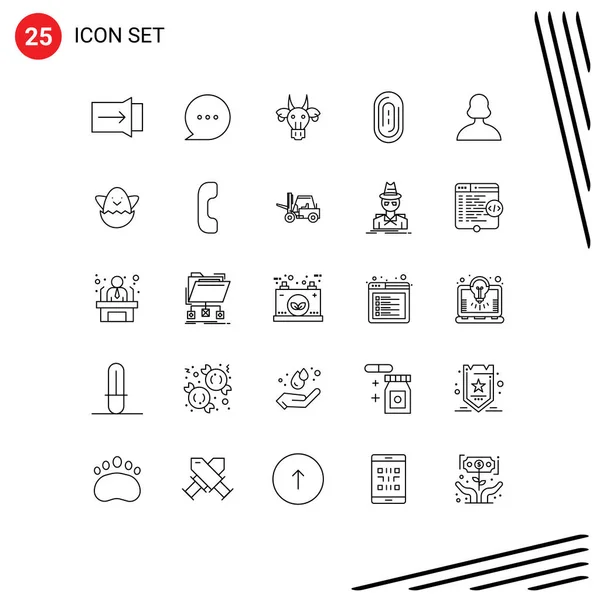 25条用户 指纹可编辑矢量设计元素基本行的用户界面包 — 图库矢量图片