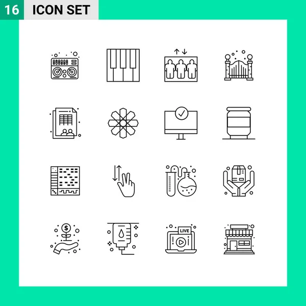 Creative Icons Modern Signs Sysymbols Design Workforce Lift Table Employee — Vector de stock
