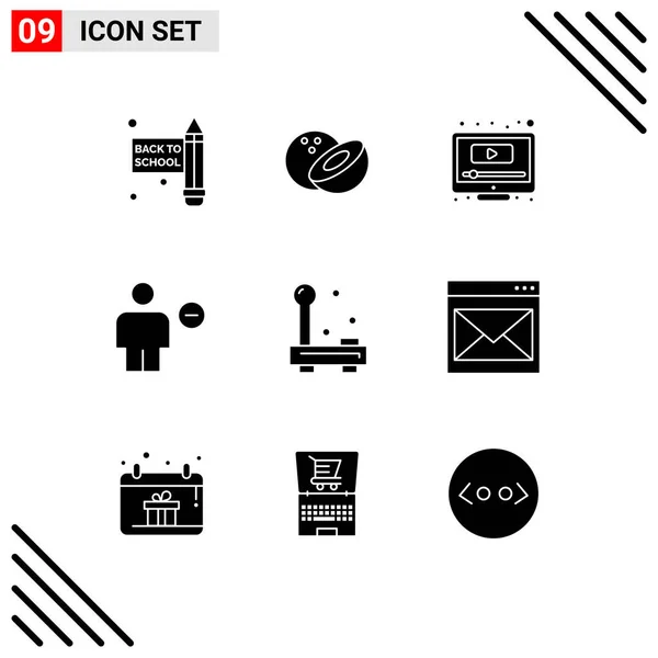 Modern Set Solid Glyphs Pictograph Hardware Electronic Avatar Electric Editable — Stock Vector