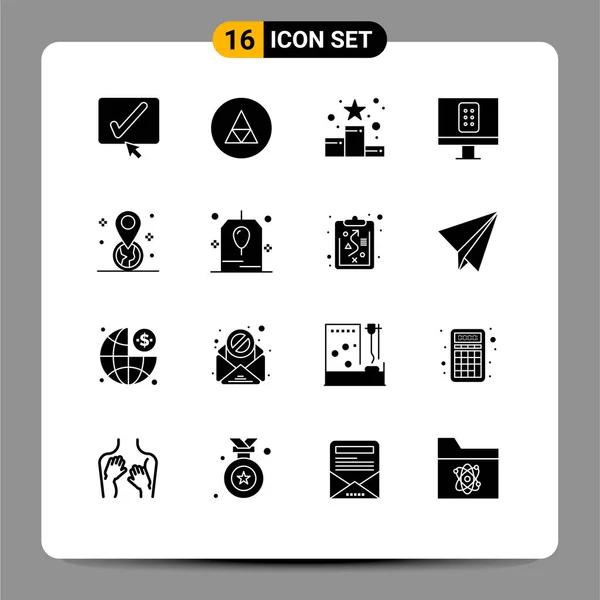 Creative Icons Modern Signs Sysymbols Geolocation Remote Symbols Control Ranking — Vector de stock