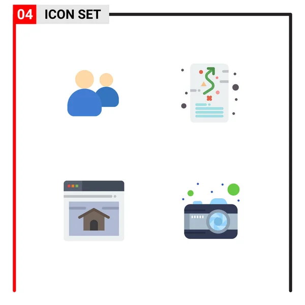 Universal Icon Symbols Group Modern Flat Icons Friends Seo Team — Stock Vector