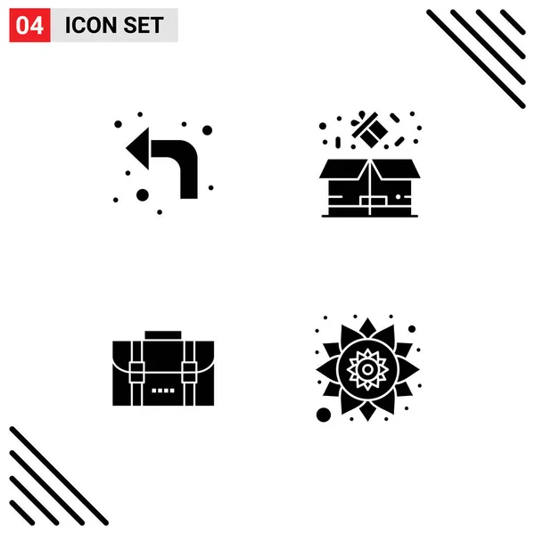 Set Modern Icons Sysymbols Signs Arrows Bag Left Percentage Office — Vector de stock