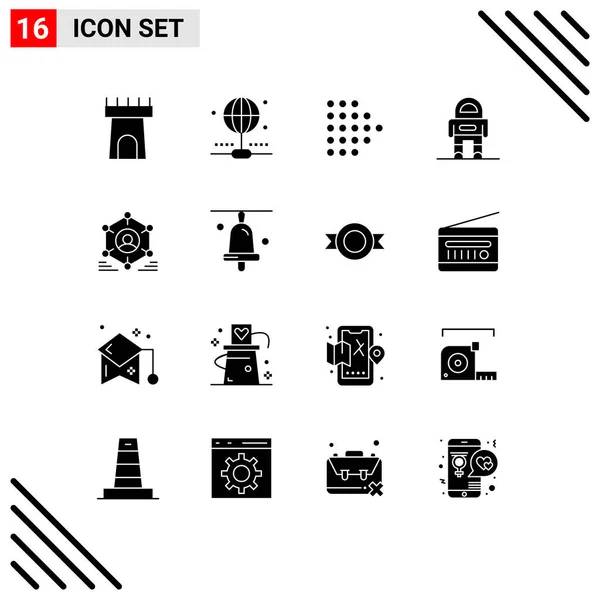 Universal Icon Symbols Group Modern Solid Glyphs Team Group Dotted — Stock Vector