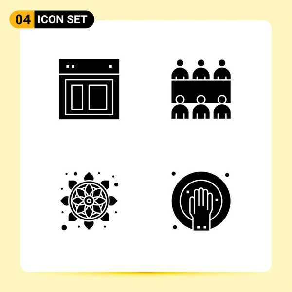 Creative Icons Modern Jelei Szimbólumai Design India Web Találkozó Rangoli — Stock Vector