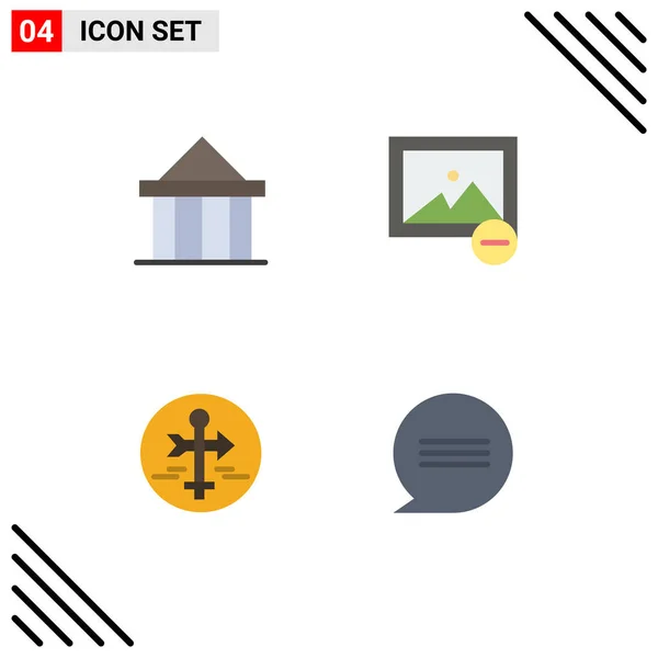 Set Iconos Planos Vectoriales Rejilla Para Acrópolis Guía Corte Imagen — Vector de stock