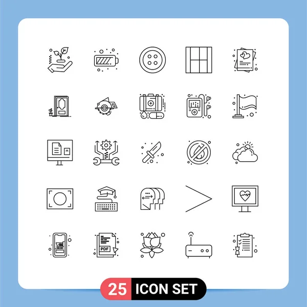 Stock Vector Icon Pack Líneas Signos Símbolos Para Amor Corazón — Vector de stock