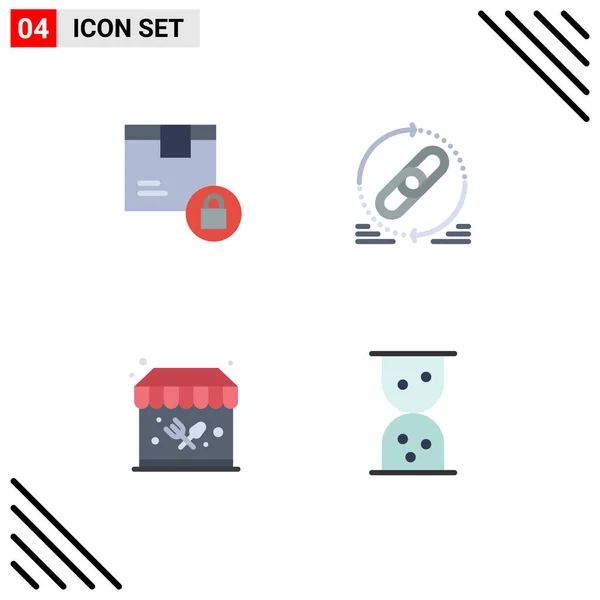 Groep Van Modern Flat Icons Set Voor Doos Vernieuwen Product — Stockvector