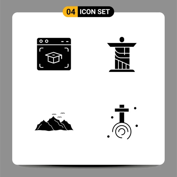 Universal Icon Symbols Group Modern Solid Glyphs Web Landscape Graduation — Διανυσματικό Αρχείο