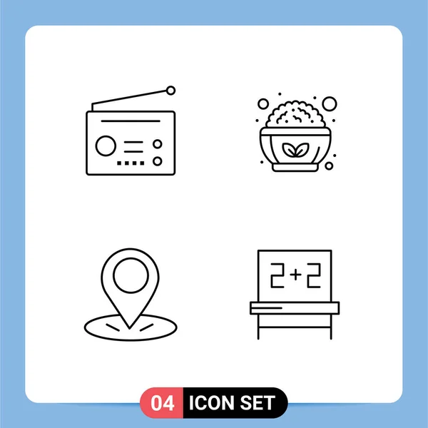 Stock Vector Icon Pack Line Signs Symbols Devices Location Technology — Stock Vector