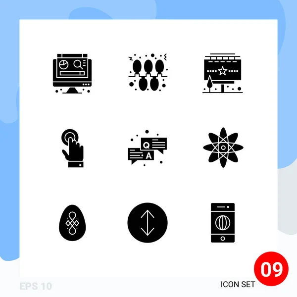 Пакет Креативных Символов Вопросов Ответов Рекламы Технологий Сенсорного Экрана Табличного — стоковый вектор