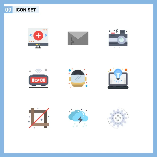 Creative Icons Modern Signs Sysymbols Iot Clock Security Alarm Night — Vector de stock