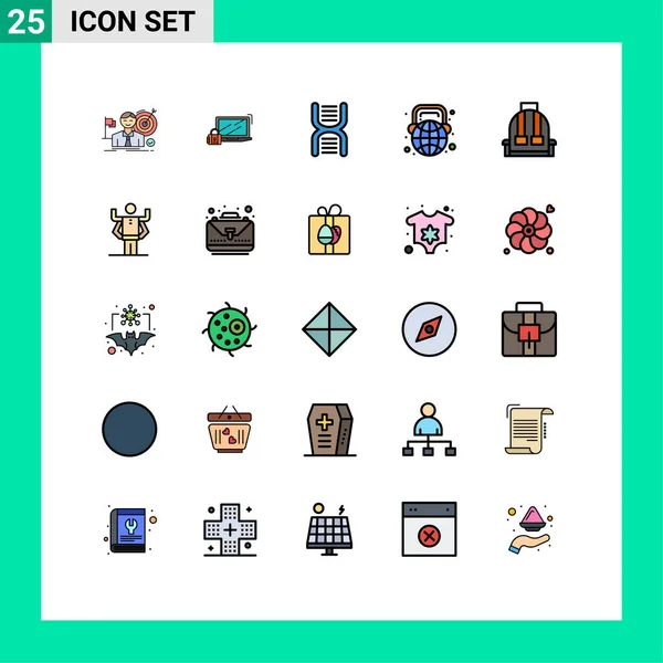 Set Modern Icons Symbols Signs Learning Education Lock School Education — Stock Vector