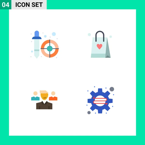 Pack Mit Kreativen Flat Icons Von Farbauswahl Manager Pipette Liebe — Stockvektor