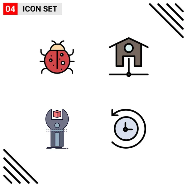 Stock Vector Icon Confezione Segni Simboli Linea Cute App Natura — Vettoriale Stock