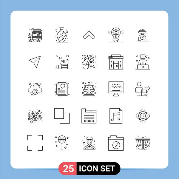 Pictogram アイデアの25シンプルなラインのセット編集可能なベクトルデザイン要素 — ストックベクタ