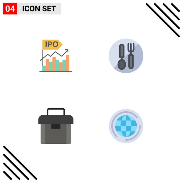 Pictogram Set Van Eenvoudige Platte Pictogrammen Van Ipo Lepel Modern — Stockvector