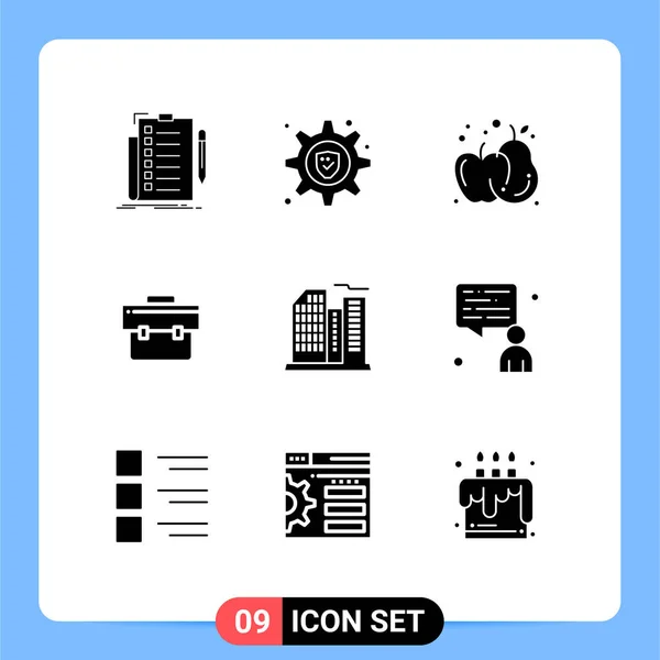 Creative Icons Modern Signs Sysymbols Real Building Agriculture Portfolio Briefcase — Vector de stock