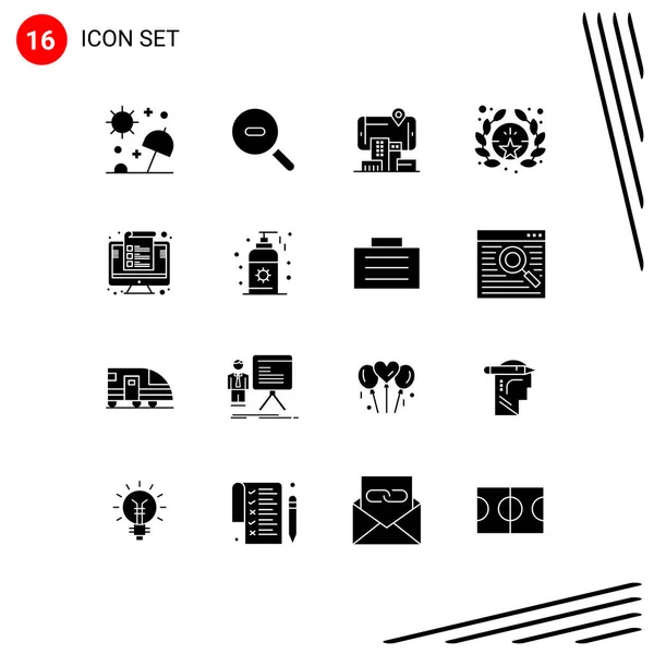 Conjunto Icones Modernos Símbolos Sinais Para Fatura Computador Realidade Estrela — Vetor de Stock