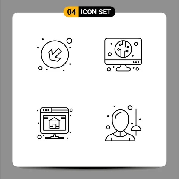Iconos Creativos Signos Símbolos Modernos Flecha Servidor Digital Copia Seguridad — Vector de stock