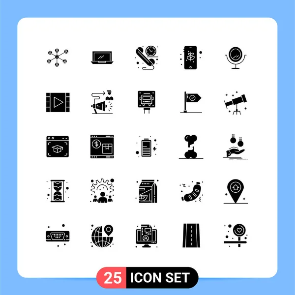Creative Icons Modern Signs Symbols Mirror Mobile Eco Time Editable — Stock Vector