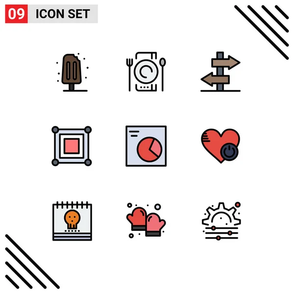 Universal Icon Symbols Group Modern Filledline Flat Colors Wireframe Analytics — Stockový vektor