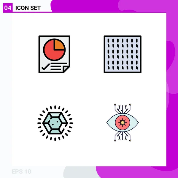 Set Von Modernen Symbolen Symbole Zeichen Für Daten Ring Bericht — Stockvektor